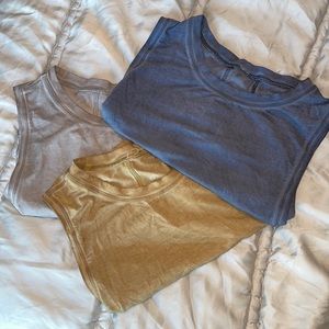 3 pack lulu crew crop top